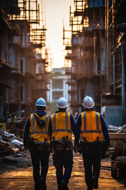Construction workers on site